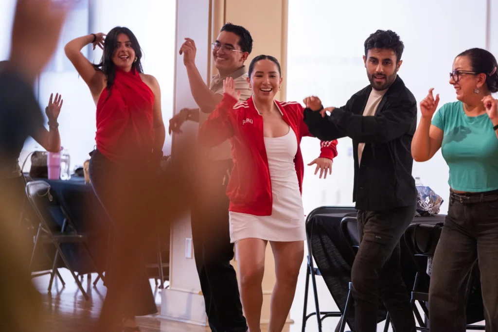 A happy audience at a UCR Arts community dance event