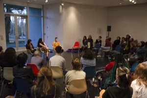 A performance at In Our Own Bodies, Skidmore College, 2019