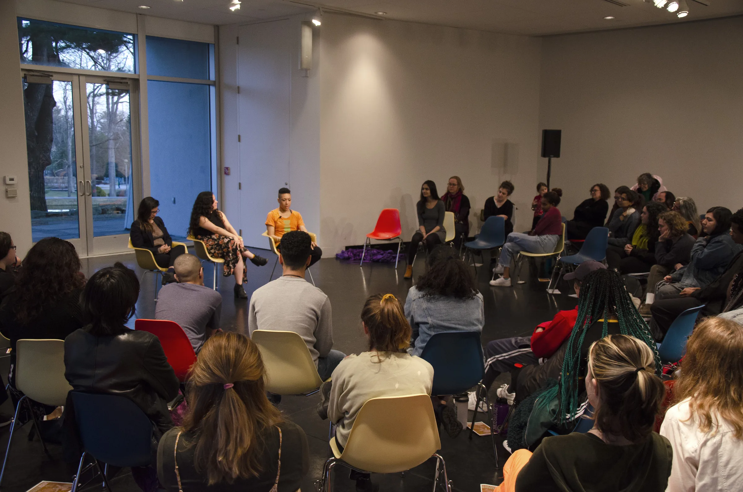 A performance at In Our Own Bodies, Skidmore College, 2019