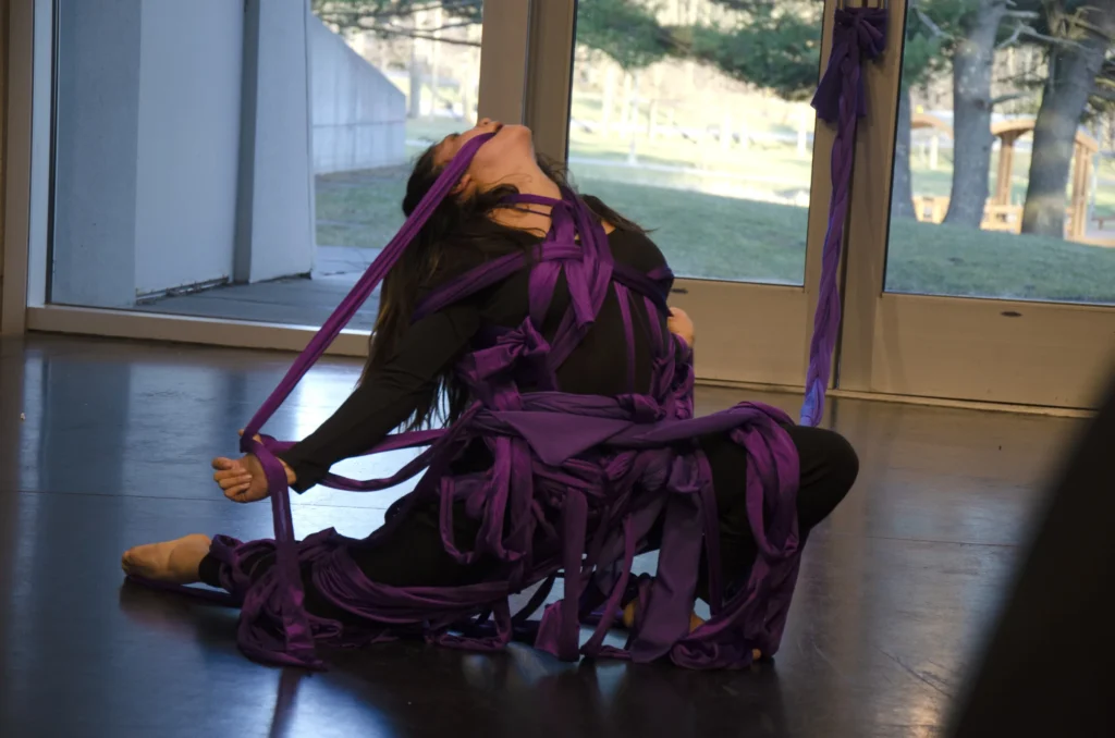 Salomé Egas performing at In Our Own Bodies, 2019
