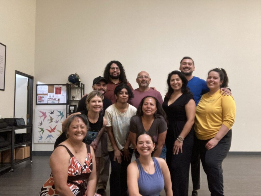 Cinthia Durán with participants of the Latin Social Dance and Movement Improvisation Series at the Community Yoga Center