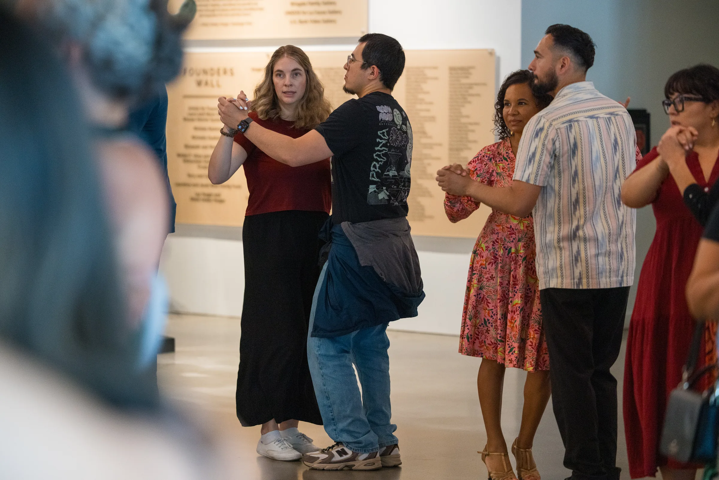 Cinthia Durán leading a Rueda de Casino class at The Cheech Marin Center